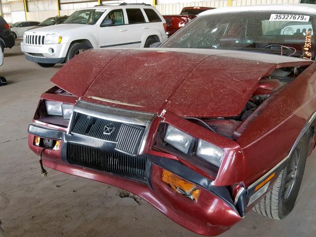 1C3BJ55EXJG401317 - 1988 CHRYSLER LEBARON PR BURGUNDY photo 9