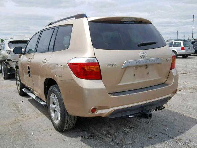 JTEDS41A082017872 - 2008 TOYOTA HIGHLANDER GOLD photo 3