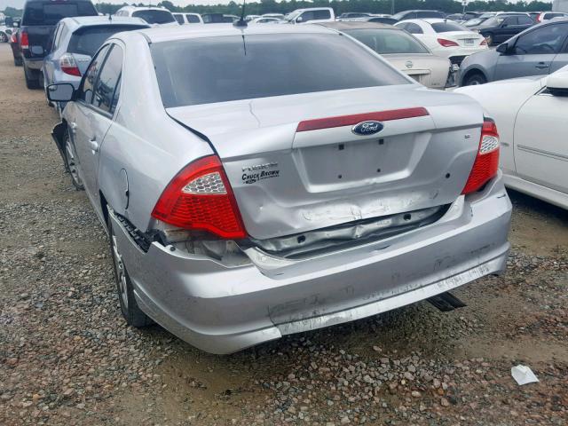 3FAHP0GA4BR178337 - 2011 FORD FUSION S GRAY photo 3