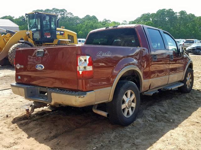 1FTPW14556KB62101 - 2006 FORD F150 SUPER ORANGE photo 4