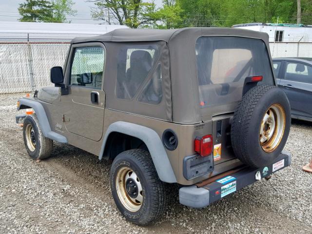 1J4FA29124P787118 - 2004 JEEP WRANGLER / BROWN photo 3