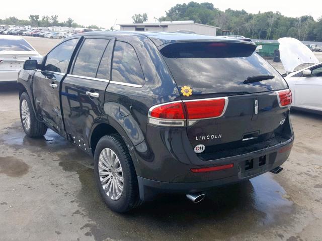 2LMDJ6JK3DBL36389 - 2013 LINCOLN MKX BLACK photo 3