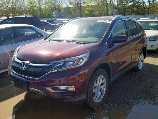 5J6RM4H75FL104733 - 2015 HONDA CR-V EXL BURGUNDY photo 2