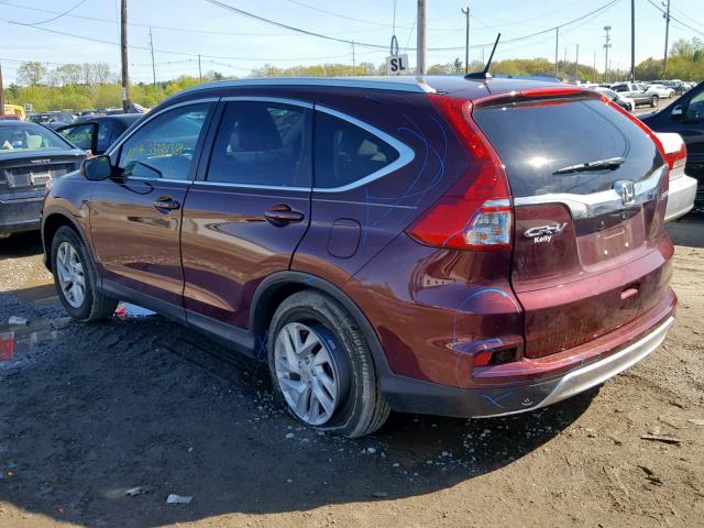 5J6RM4H75FL104733 - 2015 HONDA CR-V EXL BURGUNDY photo 3