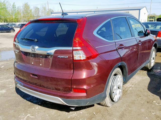 5J6RM4H75FL104733 - 2015 HONDA CR-V EXL BURGUNDY photo 4