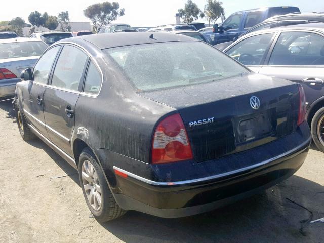 WVWAD63B55P006495 - 2005 VOLKSWAGEN PASSAT GLS BLACK photo 3