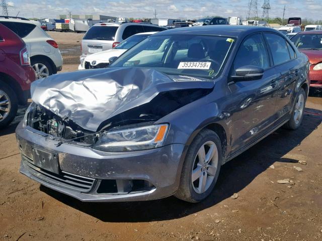 3VWLL7AJ5CM377202 - 2012 VOLKSWAGEN JETTA TDI GRAY photo 2