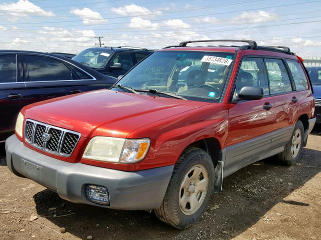 JF1SF63522H749765 - 2002 SUBARU FORESTER L RED photo 2