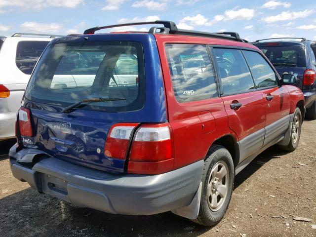 JF1SF63522H749765 - 2002 SUBARU FORESTER L RED photo 4