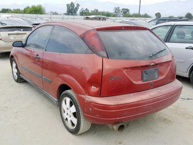 3FAFP31332R136745 - 2002 FORD FOCUS ZX3 BURGUNDY photo 3