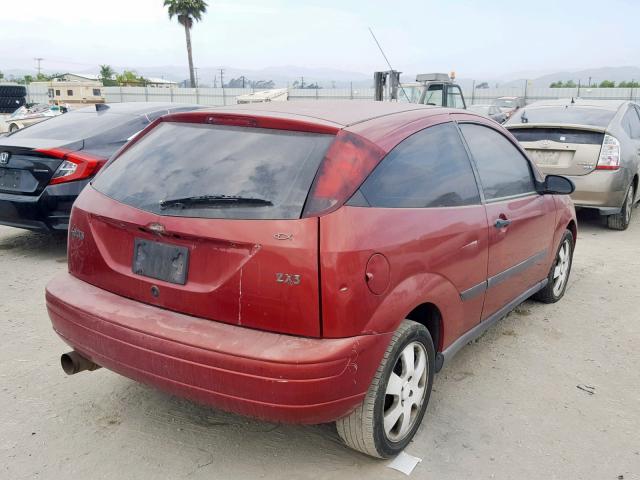 3FAFP31332R136745 - 2002 FORD FOCUS ZX3 BURGUNDY photo 4