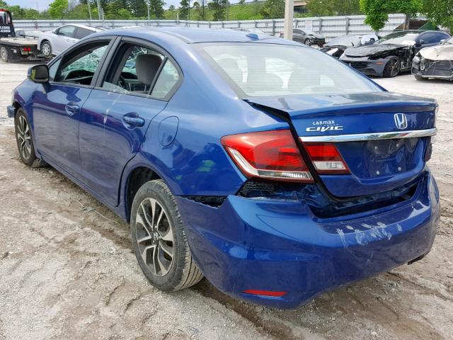 19XFB2F90DE074411 - 2013 HONDA CIVIC EXL BLUE photo 3