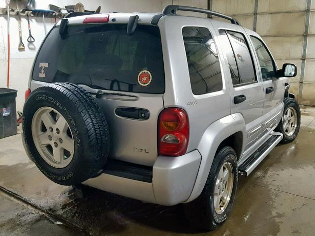 1J4GL58K92W106482 - 2002 JEEP LIBERTY LI SILVER photo 4