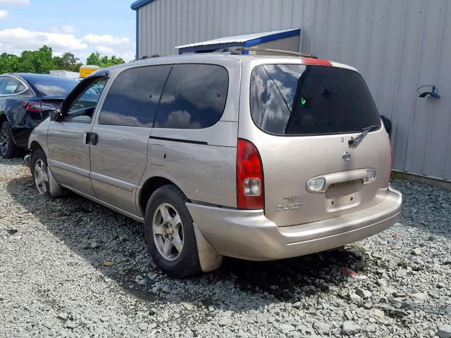 4N2ZN15T11D805367 - 2001 NISSAN QUEST GXE CHARCOAL photo 3