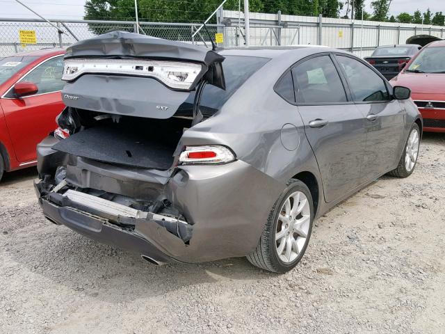 1C3CDFBA2DD340277 - 2013 DODGE DART SXT GRAY photo 4