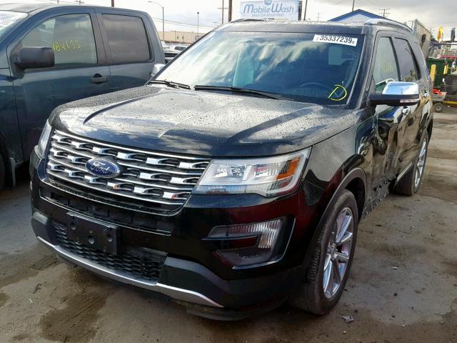 1FM5K8F80GGA36344 - 2016 FORD EXPLORER L BLACK photo 2