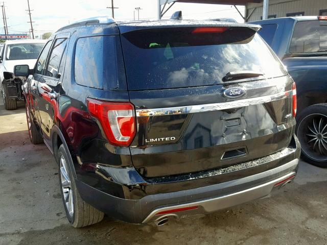 1FM5K8F80GGA36344 - 2016 FORD EXPLORER L BLACK photo 3