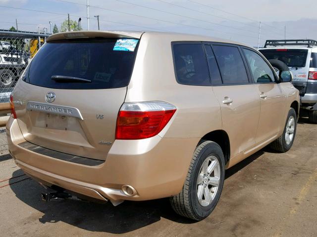 JTEES41A382029406 - 2008 TOYOTA HIGHLANDER GOLD photo 4