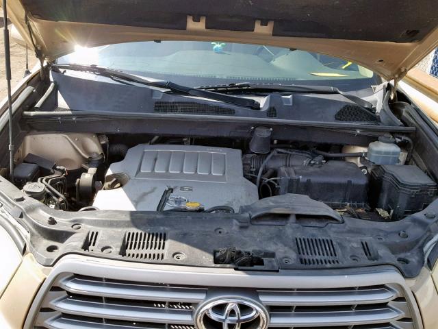 JTEES41A382029406 - 2008 TOYOTA HIGHLANDER GOLD photo 7