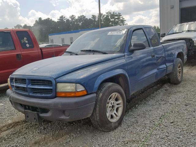 1D7HL12X33S118276 - 2003 DODGE DAKOTA SXT BLUE photo 2