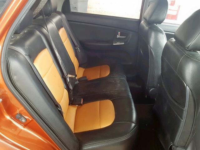 KNAFE241895022478 - 2009 KIA SPECTRA SX ORANGE photo 6