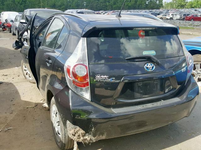 JTDKDTB39C1006979 - 2012 TOYOTA PRIUS C BLACK photo 3