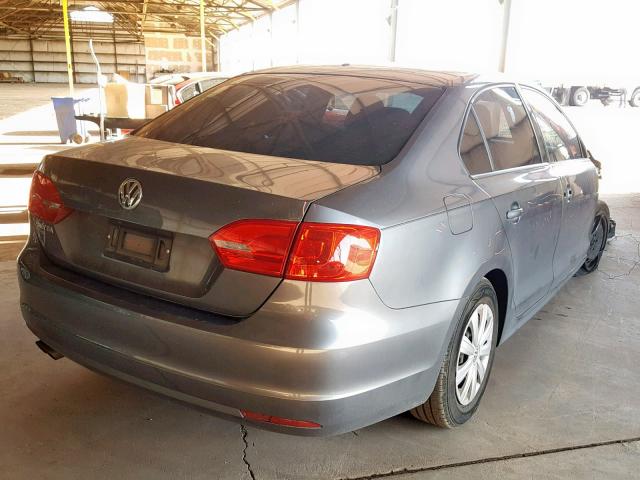 3VW2K7AJ6EM445007 - 2014 VOLKSWAGEN JETTA BASE GRAY photo 4