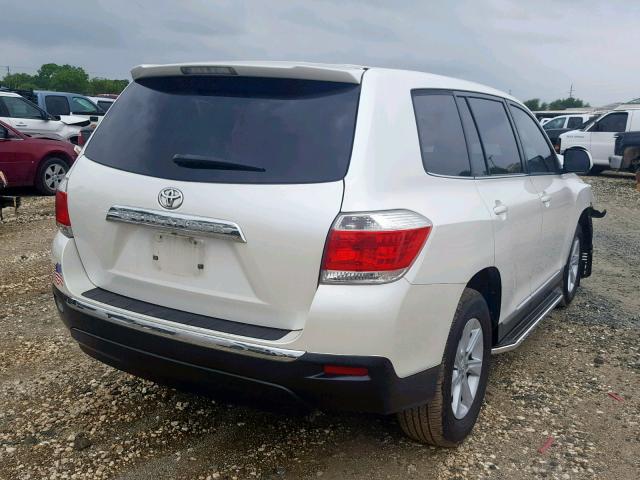 5TDZA3EH3DS044467 - 2013 TOYOTA HIGHLANDER WHITE photo 4