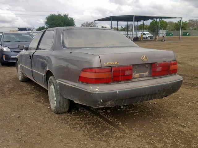 JT8UF11E6L0007604 - 1990 LEXUS LS 400 BROWN photo 3