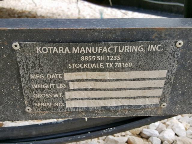 KM1TX000000052169 - 2012 TRAIL KING UTILITY 黑色 照片 10