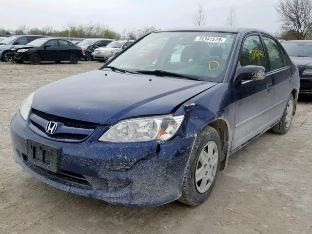 2HGES15464H910854 - 2004 HONDA CIVIC DX BLUE photo 2