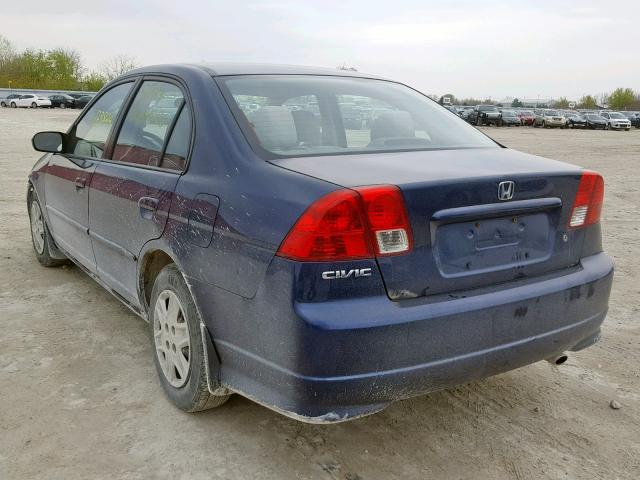 2HGES15464H910854 - 2004 HONDA CIVIC DX BLUE photo 3