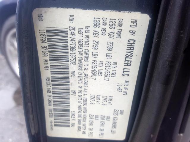 2D4FV47T38H167532 - 2008 DODGE MAGNUM  photo 10