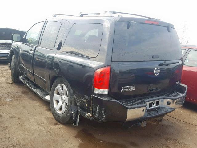 5N1AA08B34N723255 - 2004 NISSAN ARMADA SE BLACK photo 3