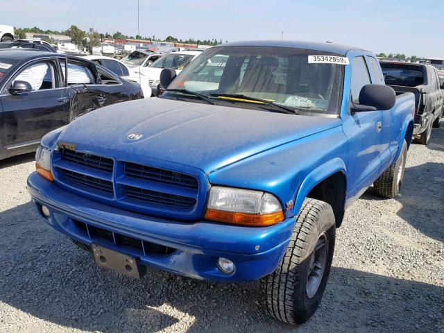 1B7GG22Y6XS180950 - 1999 DODGE DAKOTA BLUE photo 2