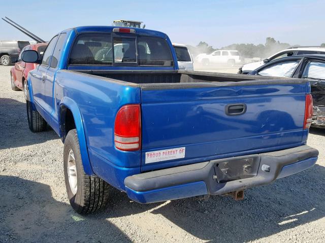 1B7GG22Y6XS180950 - 1999 DODGE DAKOTA BLUE photo 3