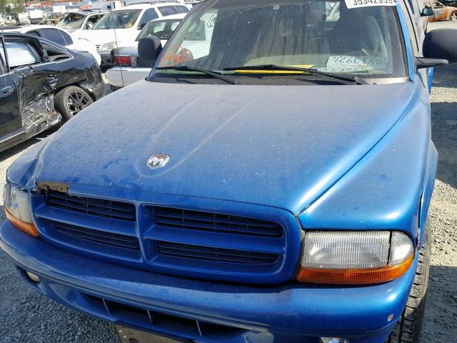 1B7GG22Y6XS180950 - 1999 DODGE DAKOTA BLUE photo 7