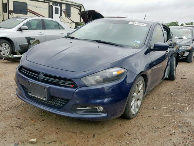 1C3CDFBA3DD288626 - 2013 DODGE DART SXT BLUE photo 2