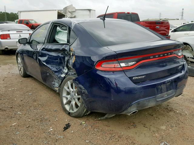 1C3CDFBA3DD288626 - 2013 DODGE DART SXT BLUE photo 3