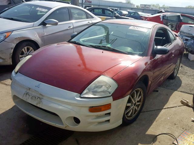 4A3AC44G02E046912 - 2002 MITSUBISHI ECLIPSE GS MAROON photo 2