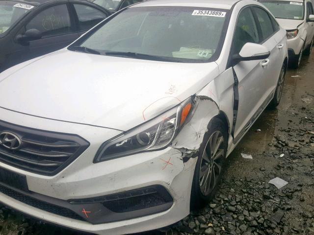 5NPE34AF8FH109065 - 2015 HYUNDAI SONATA SPO WHITE photo 9