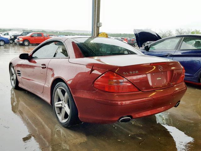 WDBSK75F45F104065 - 2005 MERCEDES-BENZ SL 500 MAROON photo 3