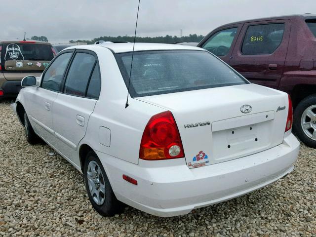 KMHCG45C35U593187 - 2005 HYUNDAI ACCENT GL WHITE photo 3