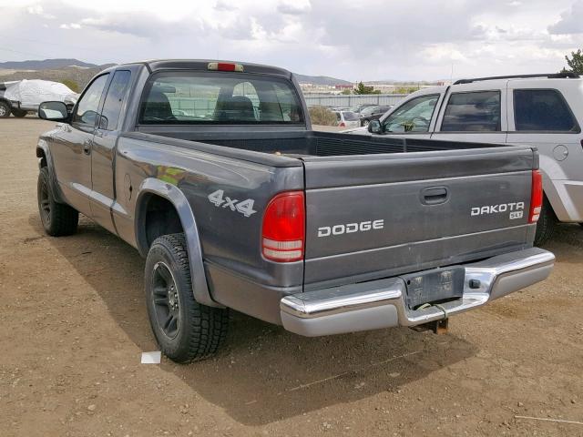 1D7HG42N63S164480 - 2003 DODGE DAKOTA SLT GRAY photo 3