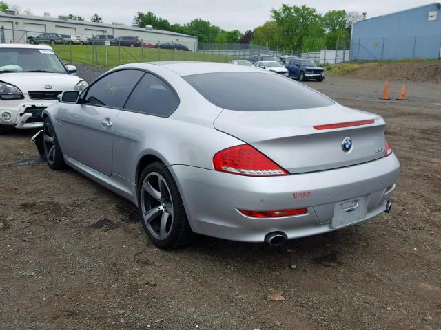 WBAEA53518CV91244 - 2008 BMW 650 I SILVER photo 3