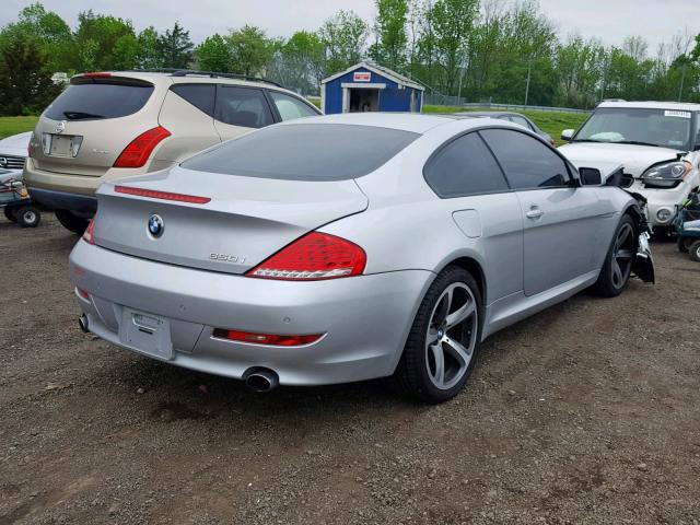 WBAEA53518CV91244 - 2008 BMW 650 I SILVER photo 4