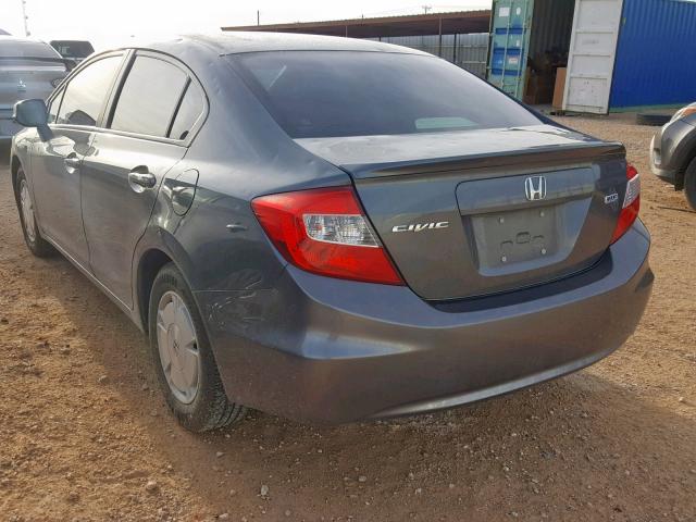 2HGFB2F6XCH518517 - 2012 HONDA CIVIC HF GRAY photo 3