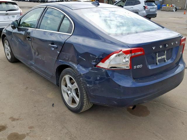 YV1622FS8C2043531 - 2012 VOLVO S60 T5 BLUE photo 3