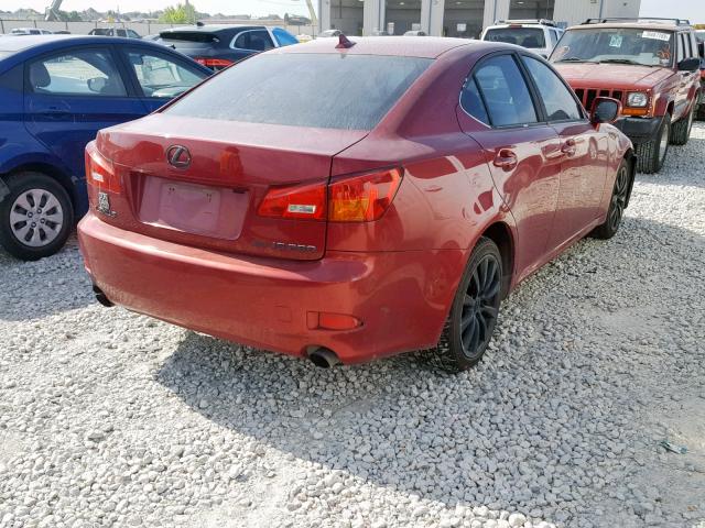 JTHCK262485027002 - 2008 LEXUS IS 250 RED photo 4