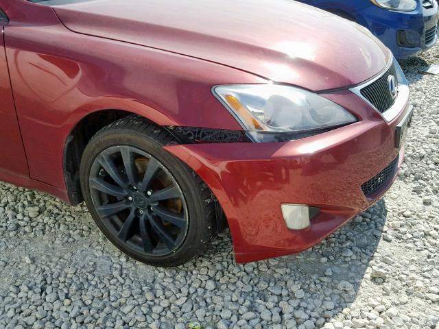 JTHCK262485027002 - 2008 LEXUS IS 250 RED photo 9